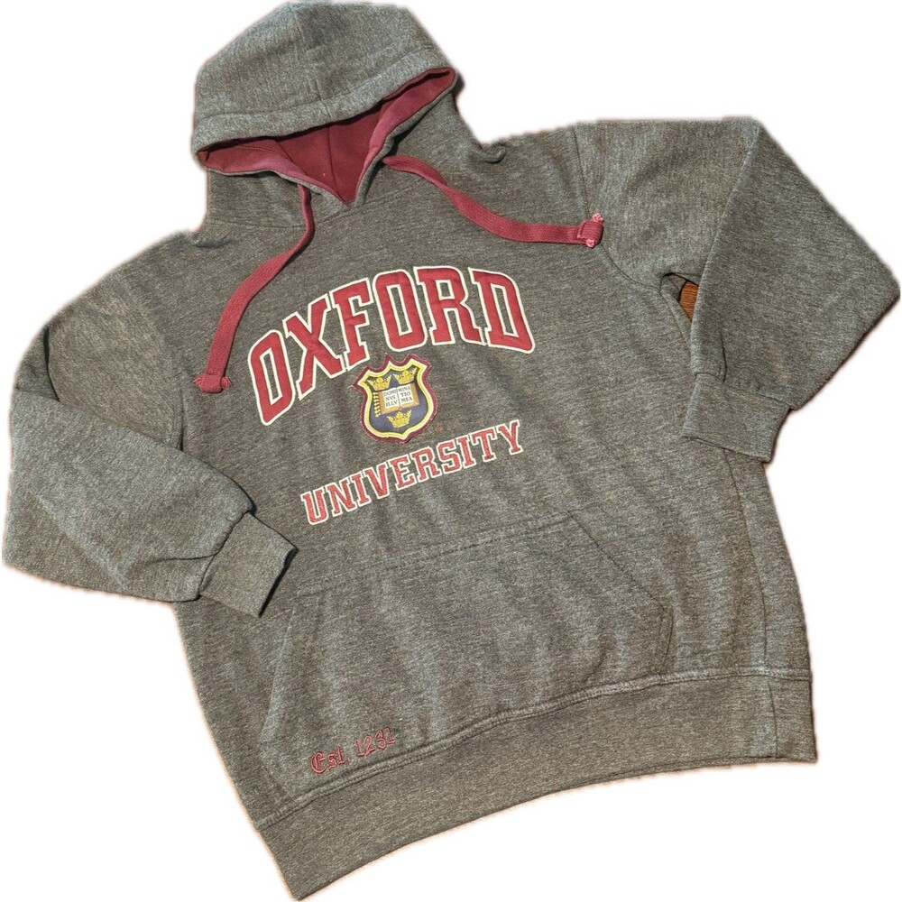 VINTAGE Oxford University Hoodie Mens Medium Logo Jumper Sweater England 90s Y2K